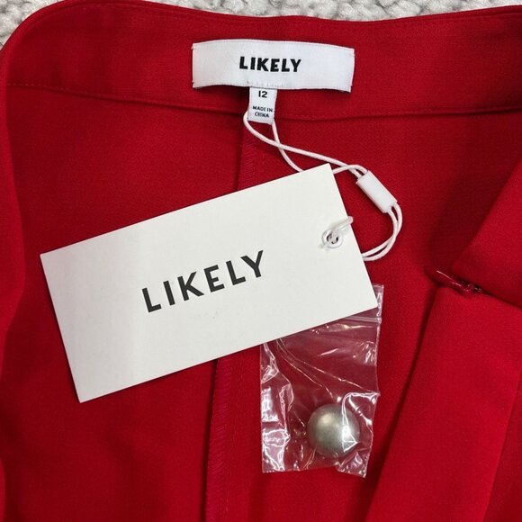 Likely James Wide Leg Pants Scarlet Red 12 NEW - Picture 6 of 13